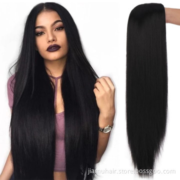 Synthetic Cosplay Wig Long Straight Middle Part Hair Blonde Pink Black Heat Resistant Fiber Long Hair Wigs